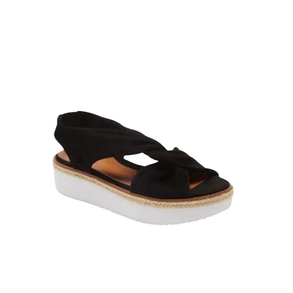 NEW Nordstrom Caslon Joelle Flatform Black Sandals‎ Suede Platform Size 8.5 Y2K